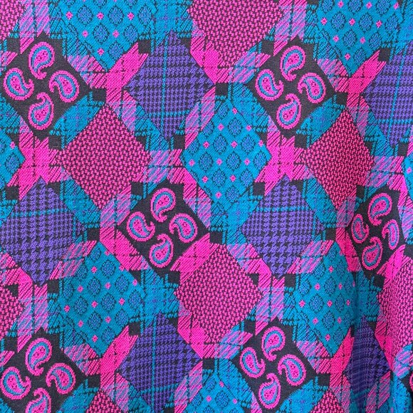 Vtg 80s Graff Funky Colorful Patchwork Open Cardigan Blazer Jacket 6 Petite - Picture 6 of 8